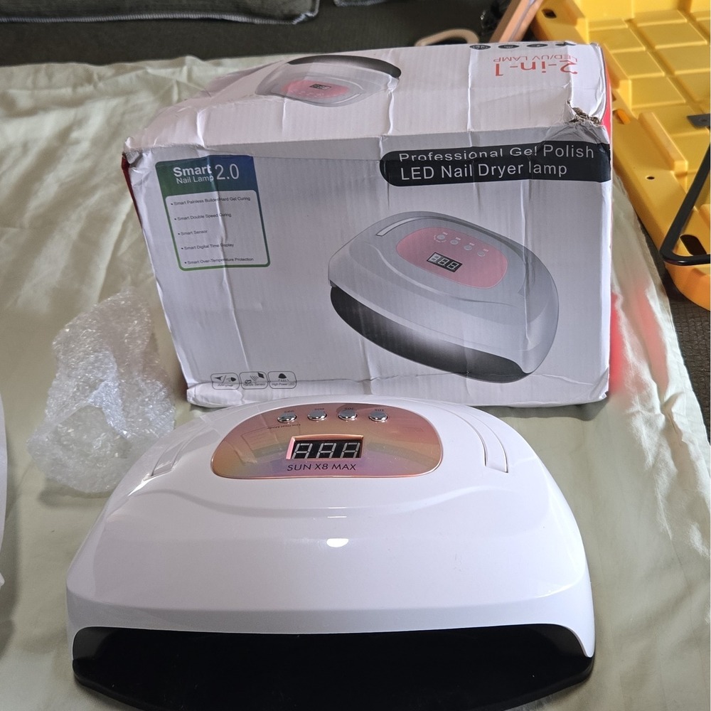SUN X8MAX Professional LEDUV Nail Dryer Lamp 2-in-1 Smart Gel Polish Light White